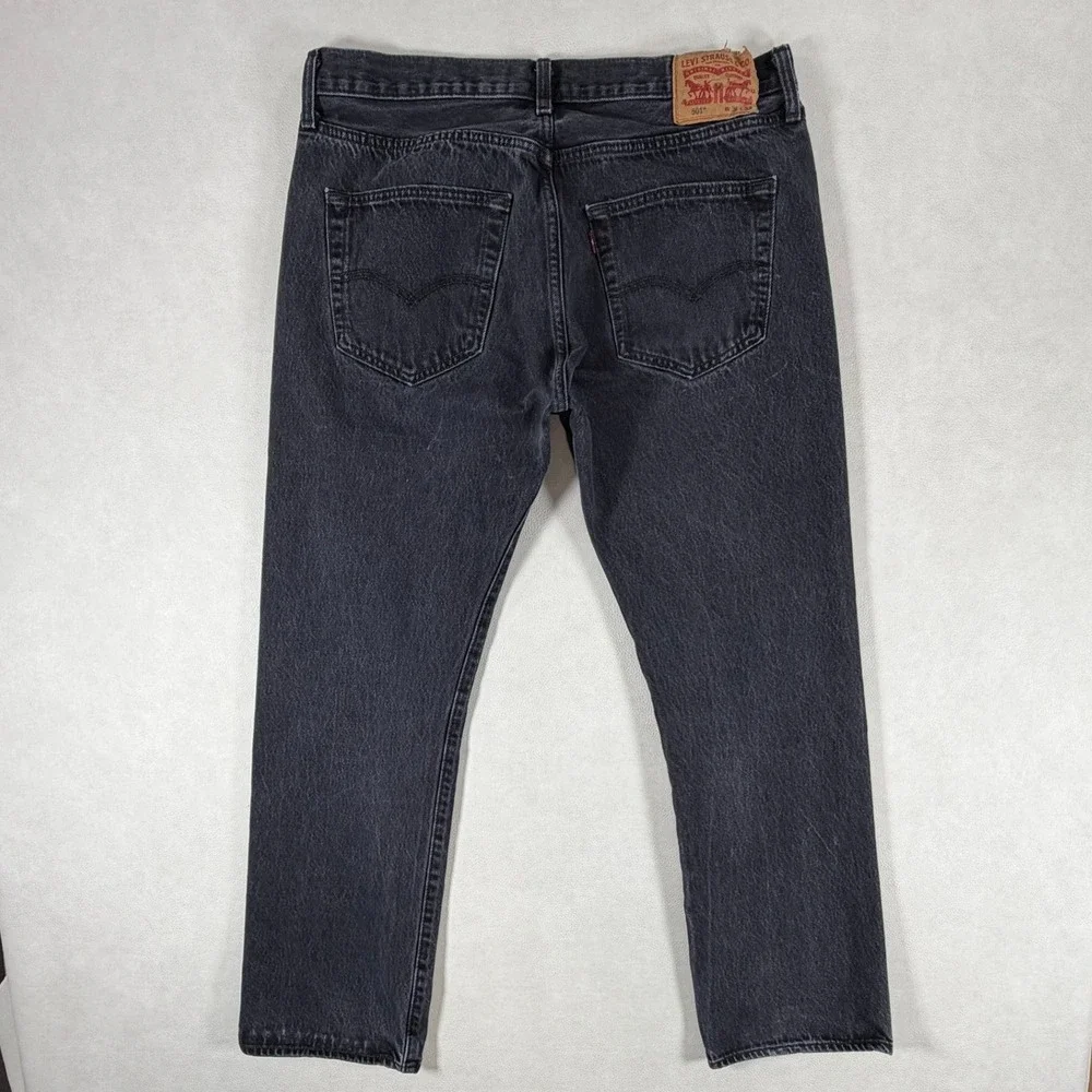 Levis 501 Original Fit Mens 36x30 Jeans Charcoal Black Straight Leg